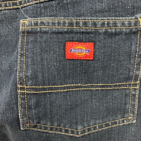 Dickies Blue Relaxed Fit Mid-Rise Flannel Lined Straight Leg Jeans Size 12 - Picture 5 of 12
